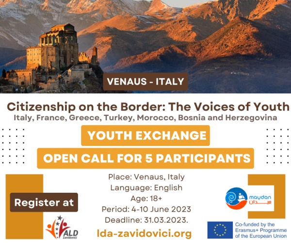 YOUTH EXCHANGE: OPEN CALL FOR 5 PARTICIPANTS-Citizenship on the Border: The Voices of Youth