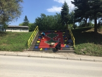 YOUNG PEOPLE FROM ZAVIDOVICI PAINTED THE CITY STEPS WITH BOSNIAN KILIM MOTIFS